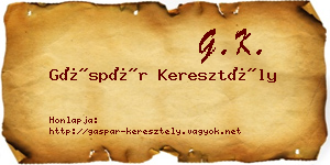 Gáspár Keresztély névjegykártya
